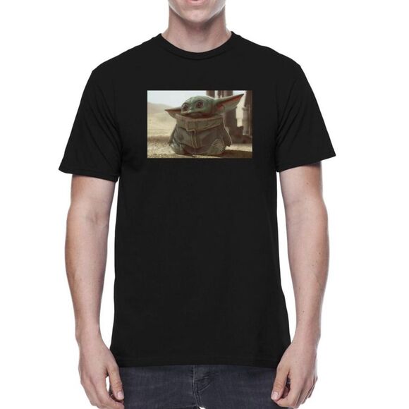 Baby Yoda Mens T-Shirt Mandalorian The Child Star Wars Grogu Disney Mando - Picture 1 of 12